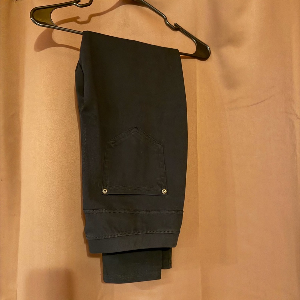 Classic Black Stretch Pants with Pocket Detail